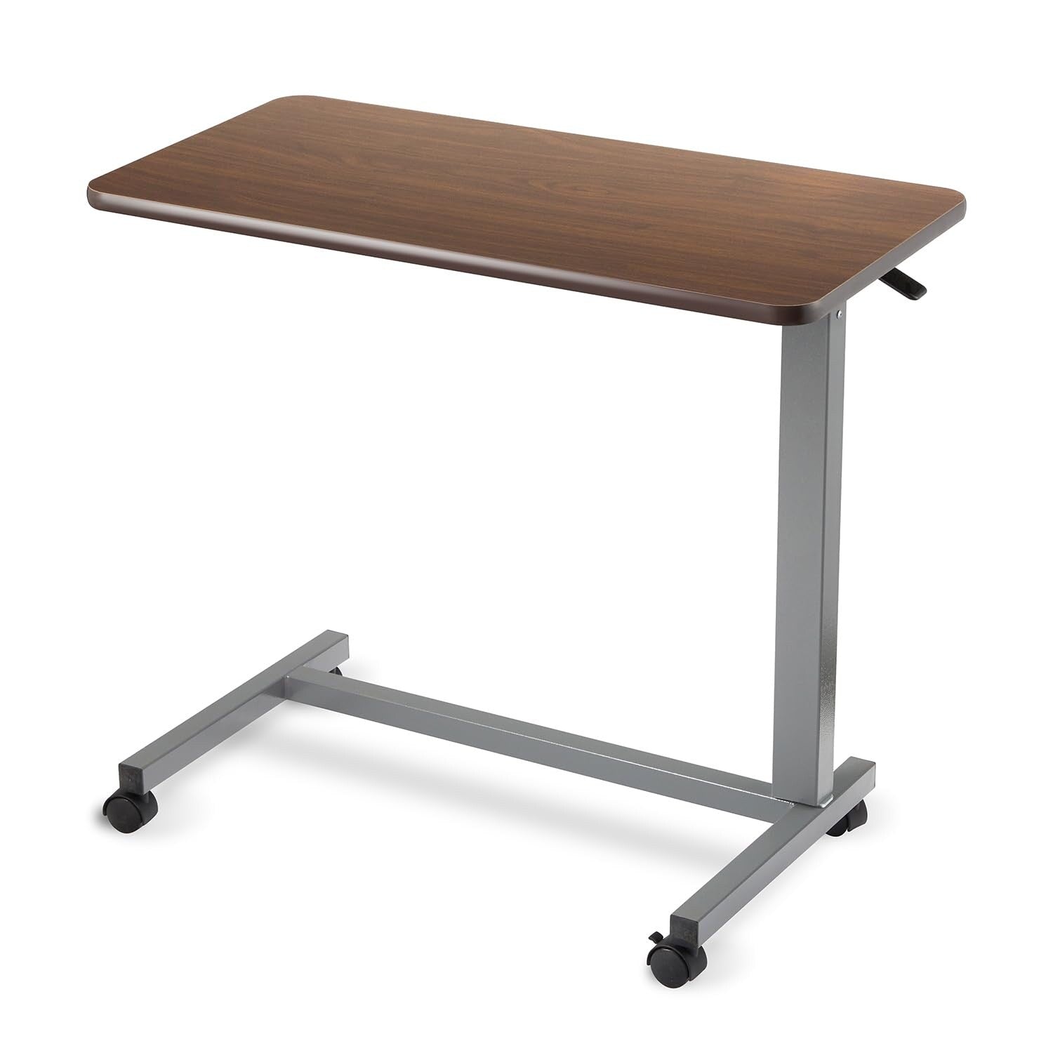 Invacare Adjustable Medical Bedside Table Waterproof Rolling Hospital Tray Table With L Shaped Base