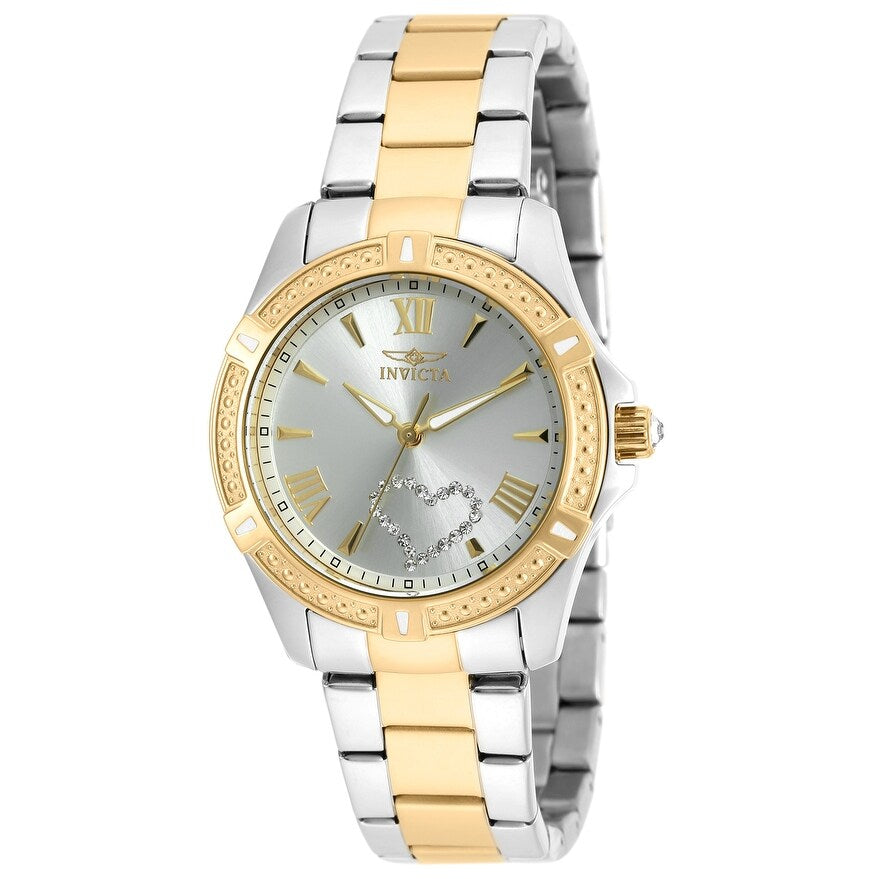 Invicta Lady 20323 Angel Quartz 3 Hand White Silver Dial Watch