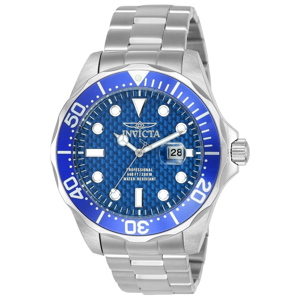 Invicta Mens 12563 Pro Diver Quartz 3 Hand Blue Dial Watch