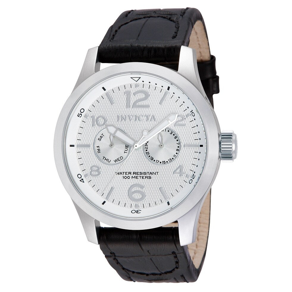 Invicta Mens 13008 I Force Quartz Multifunction Silver Dial Watch