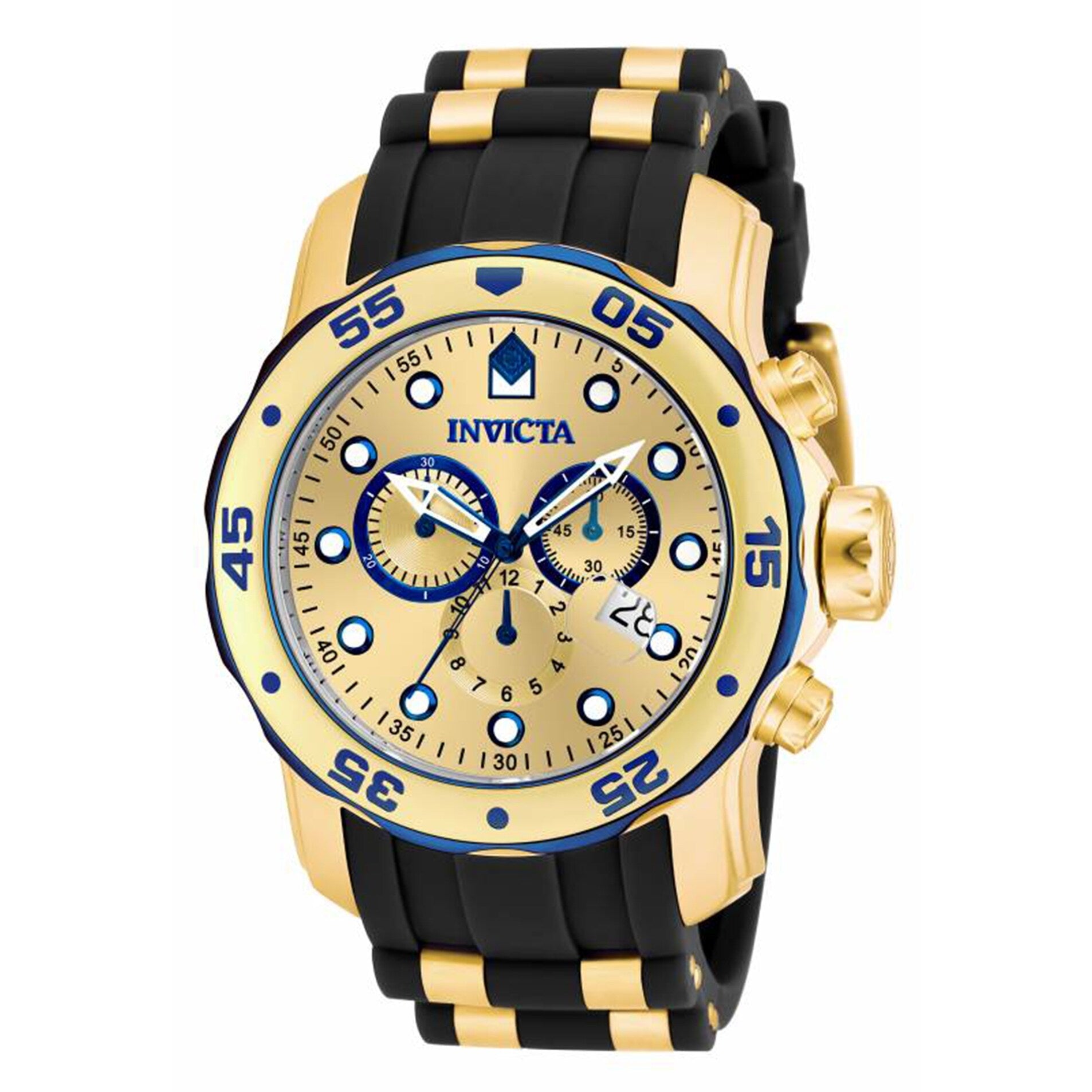 Invicta Mens 17887 Pro Diver Quartz Multifunction Gold Dial Watch