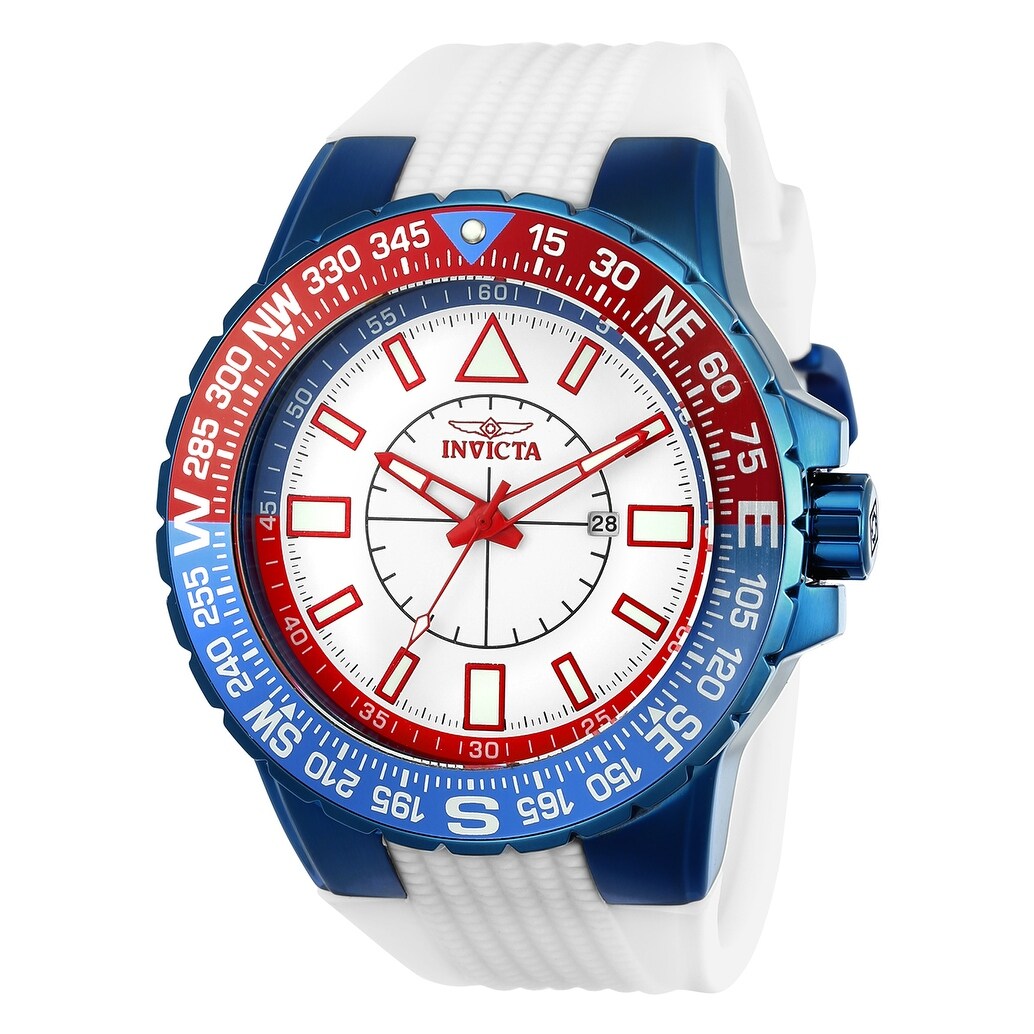 Invicta Mens 23997 Aviator Quartz 3 Hand White Dial Watch