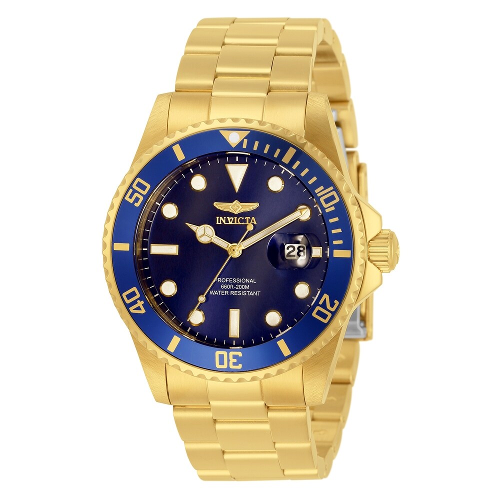 Invicta Mens 33270 Pro Diver Quartz 3 Hand Blue Dial Watch