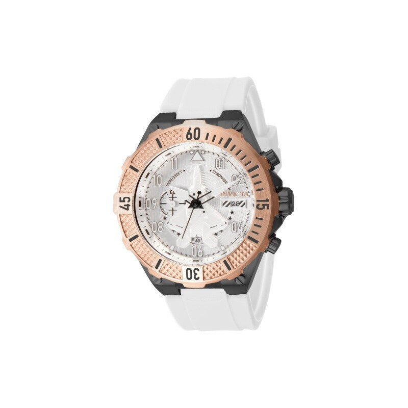 Invicta Mens 39894 Aviator Quartz Multifunction Silver Dial Watch White