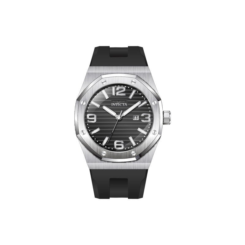 Invicta Mens 45772 Huracan Quartz 3 Hand Black Dial Watch