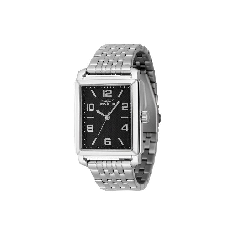 Invicta Mens 46659 Vintage Quartz 3 Hand Black Dial Watch