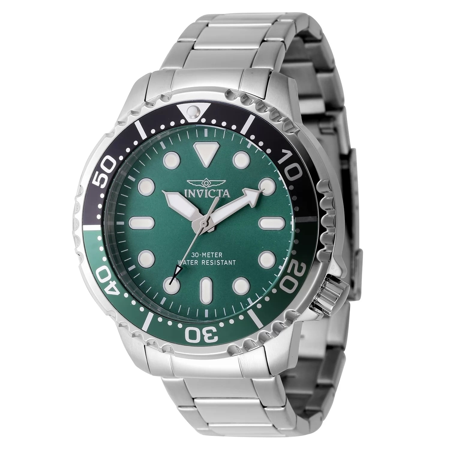 Invicta Mens 47220 Pro Diver Quartz 3 Hand Green Gold Black Dial Watch Green