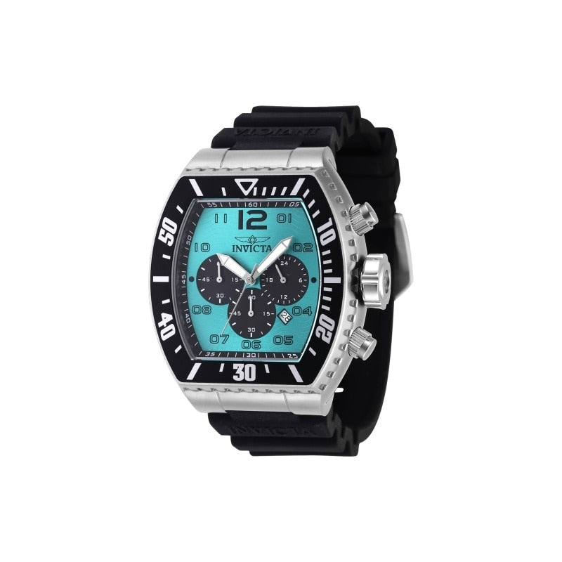 Invicta Mens 47285 Pro Diver Quartz Chronograph Black Turquoise Dial Watch Blue