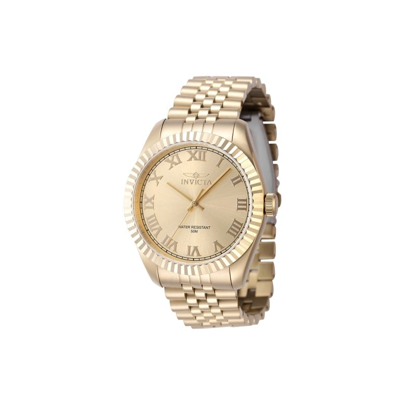 Invicta Mens 47406 Specialty Quartz 3 Hand Gold Dial Watch