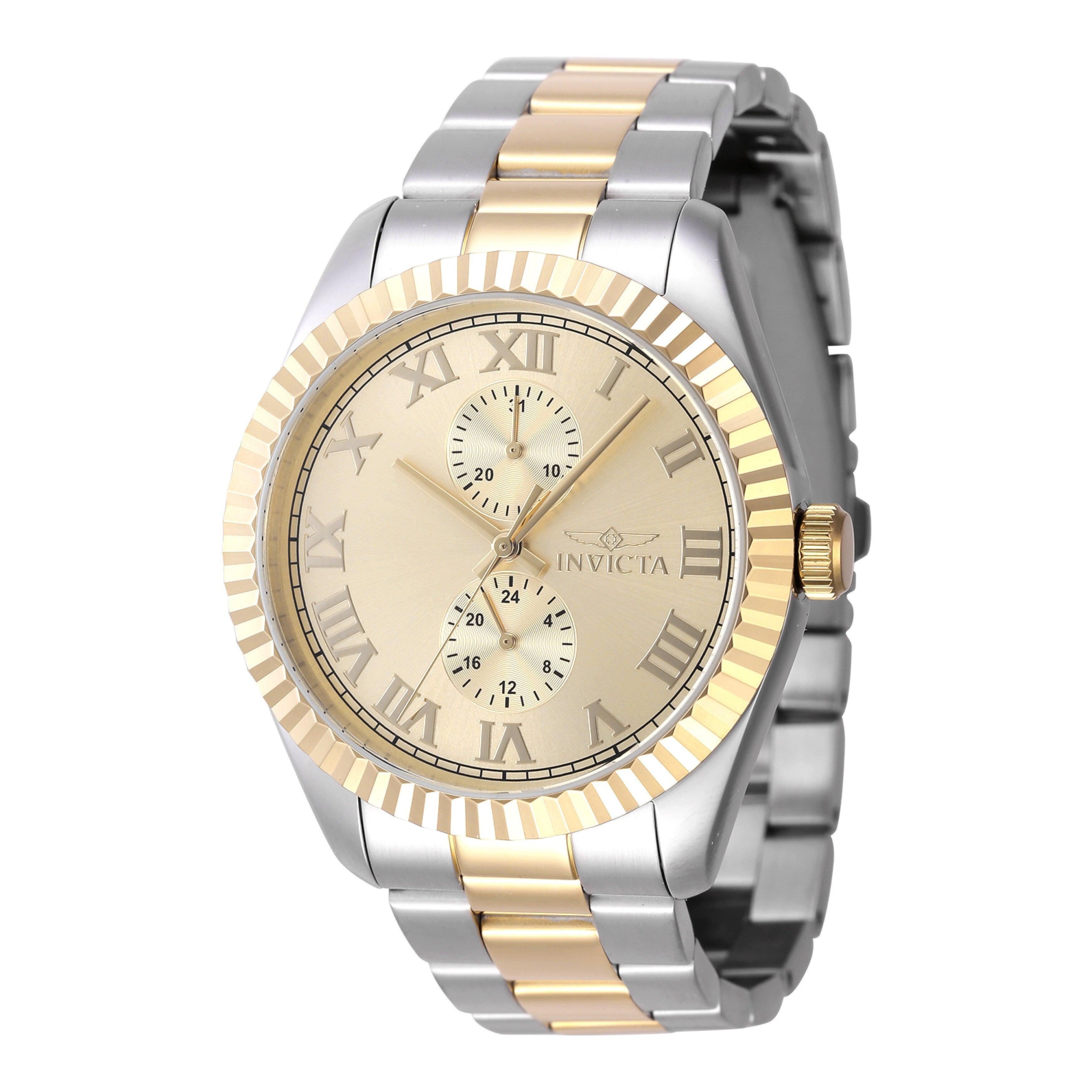 Invicta Mens 47428 Specialty Quartz Multifunction Gold Dial Watch