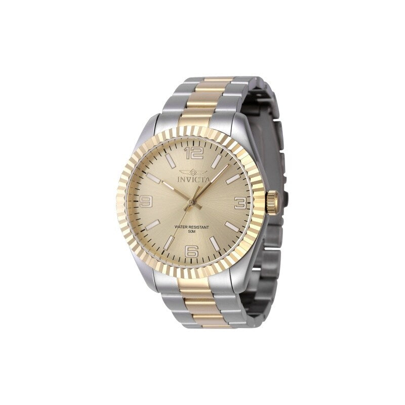 Invicta Mens 47457 Specialty Quartz 3 Hand Gold Dial Watch