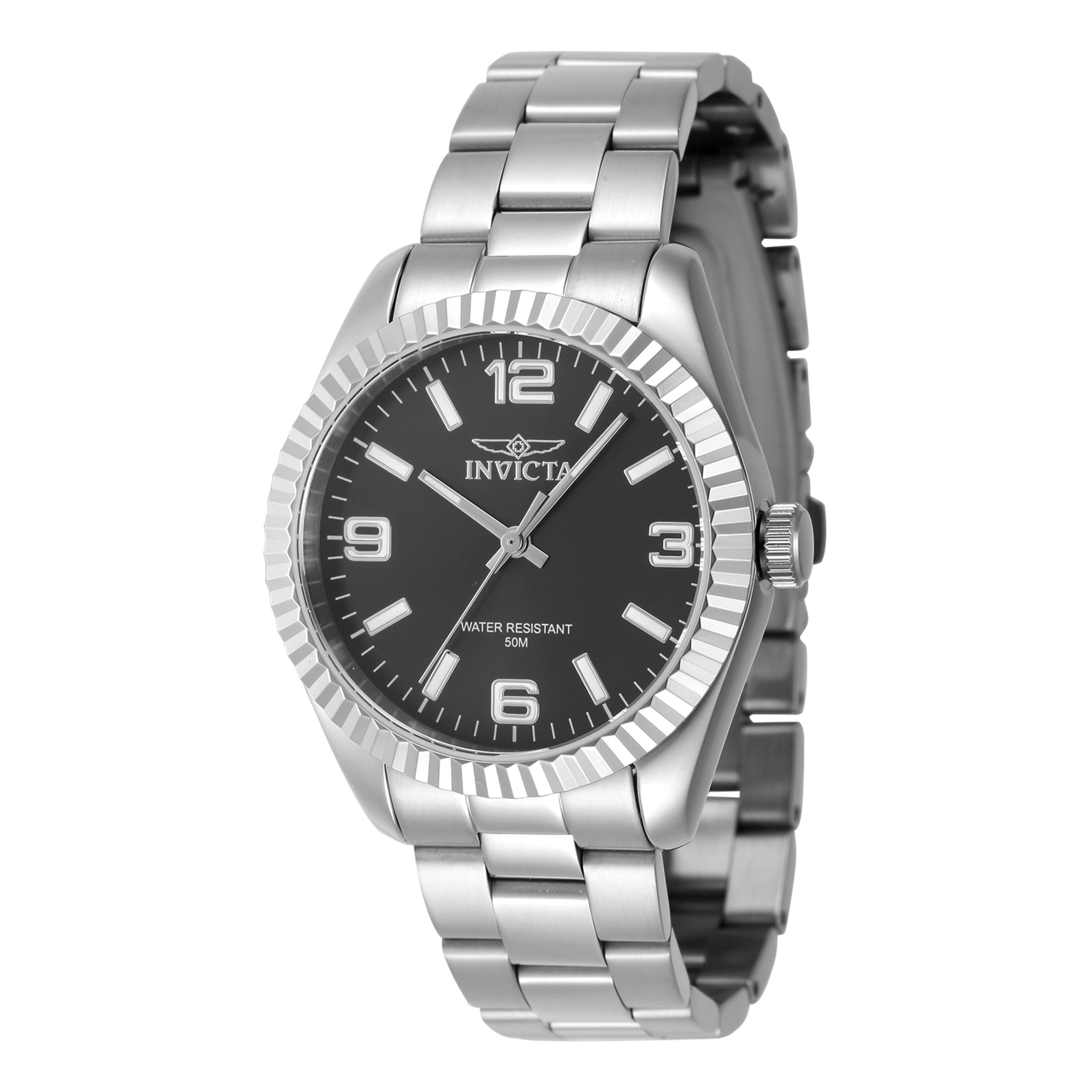 Invicta Mens 47463 Specialty Quartz 3 Hand Gold Silver Black Dial Watch