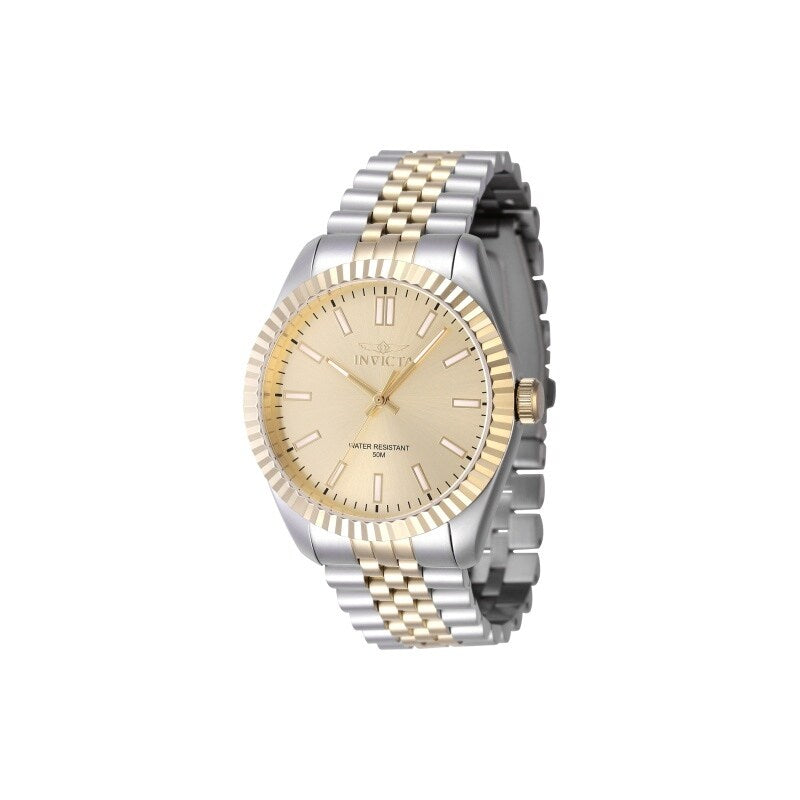 Invicta Mens 47487 Specialty Quartz 3 Hand Gold Dial Watch