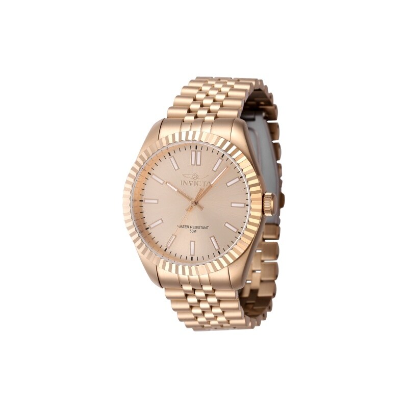 Invicta Mens 47493 Specialty Quartz 3 Hand Rose Gold Dial Watch Rose Gold