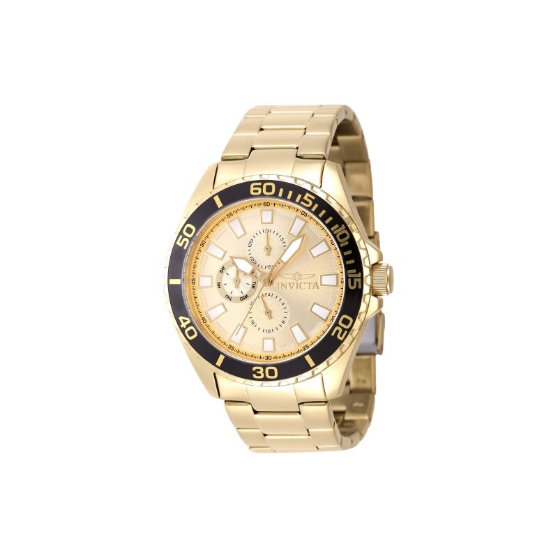 Invicta Mens 47577 Pro Diver Quartz Chronograph Gold Dial Watch
