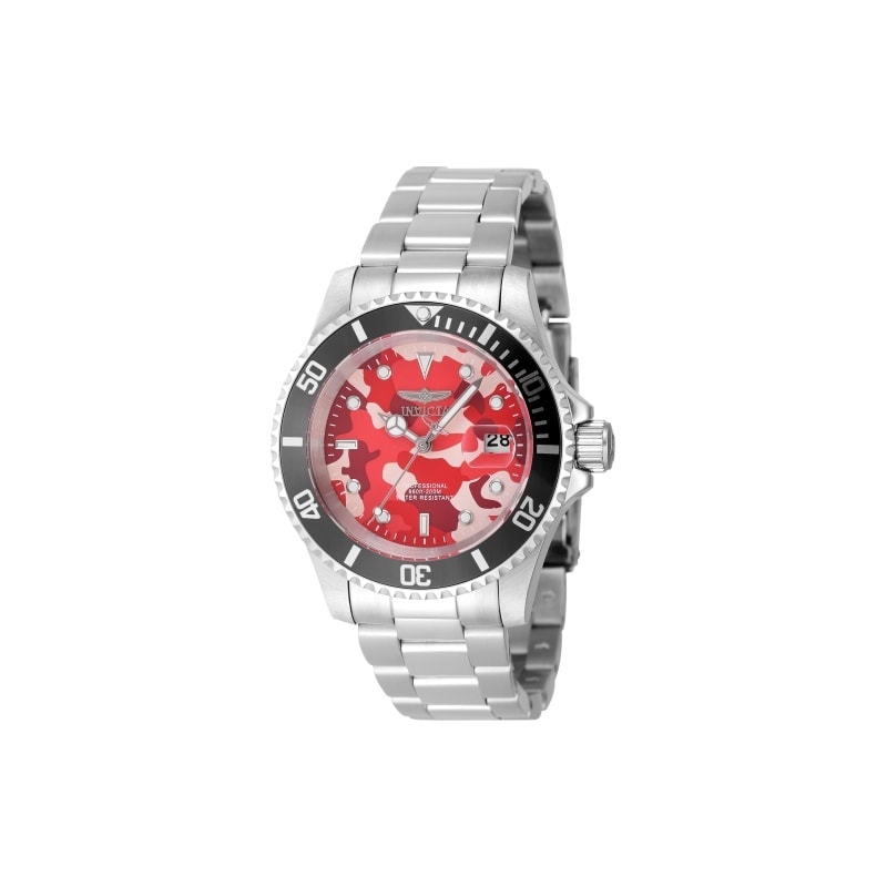 Invicta Mens 48568 Pro Diver Quartz 3 Hand Camouflage Pink Dial Watch Camouflage