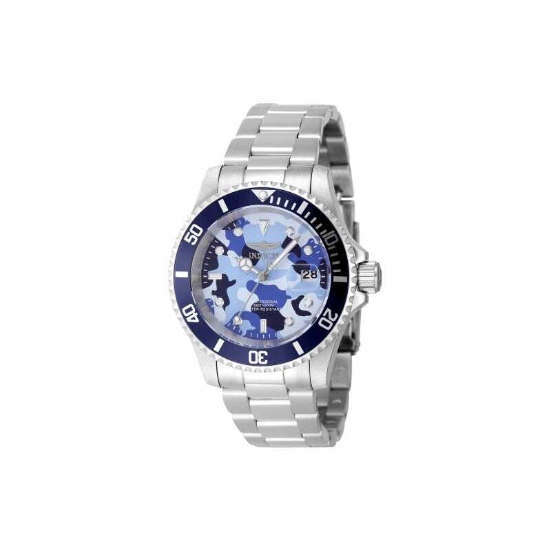 Invicta Mens 48570 Pro Diver Quartz 3 Hand Camouflage Blue Dial Watch Camouflage