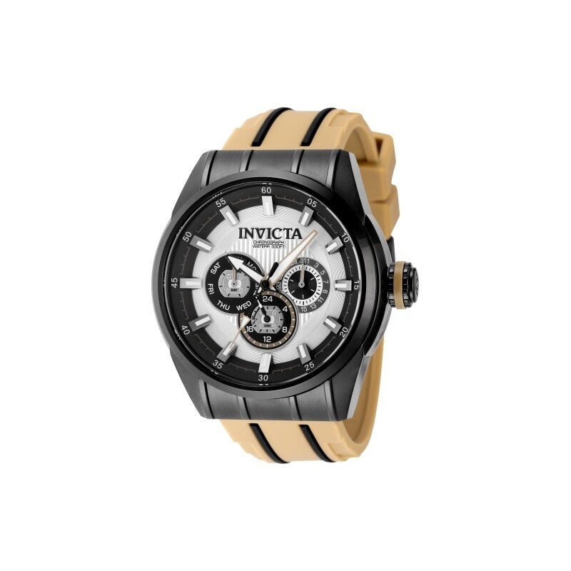 Invicta Mens 49053 Speedway Quartz Chronograph Silver Black Dial Watch Silver Black