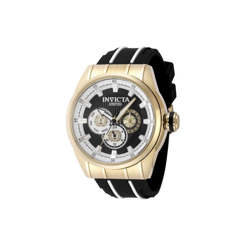 Invicta Mens 49055 Speedway Quartz Chronograph White Black Dial Watch