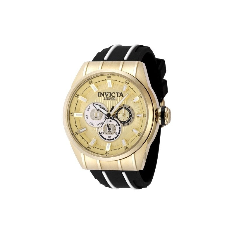 Invicta Mens 49056 Speedway Quartz Chronograph Gold White Dial Watch Gold
