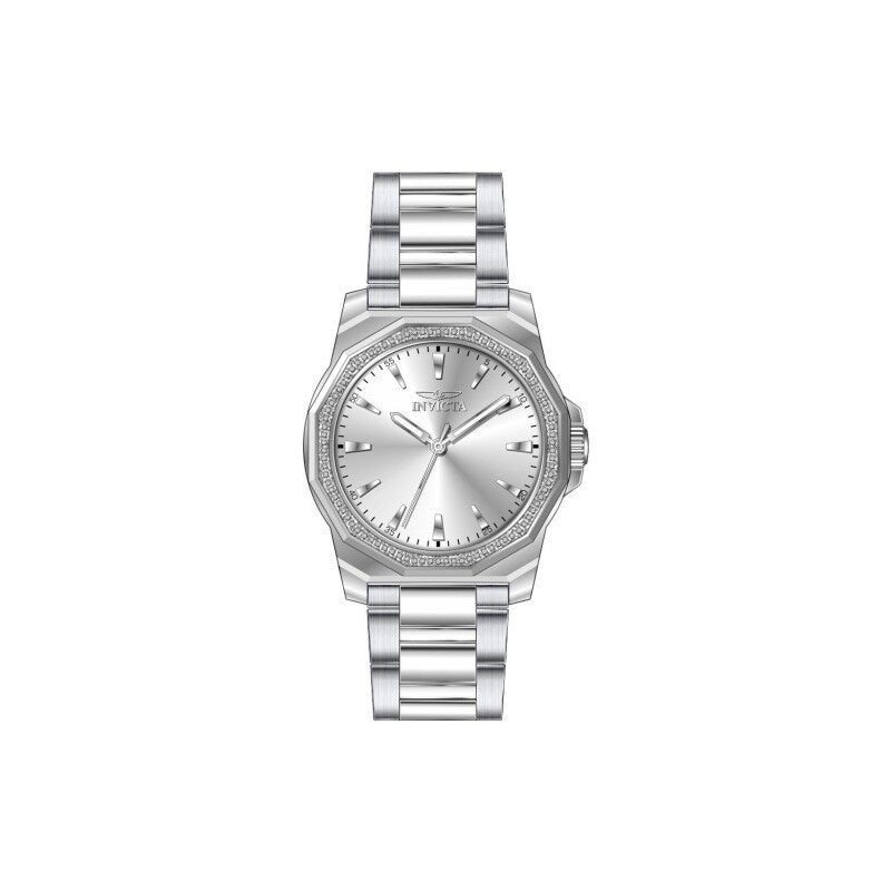 Invicta Mens 49104 Speedway Quartz 3 Hand Silver Dial Watch