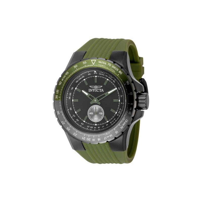 Invicta Mens 49323 Aviator Quartz Multifunction Black Dial Watch