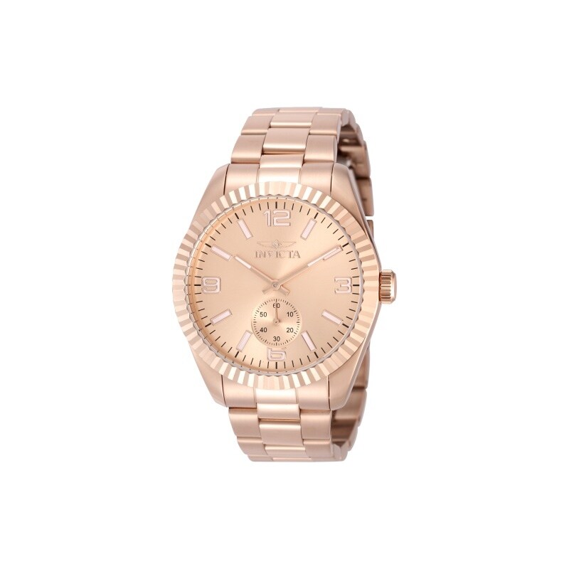 Invicta Mens 49393 Specialty Quartz 3 Hand Rose Gold Dial Watch Rose Gold
