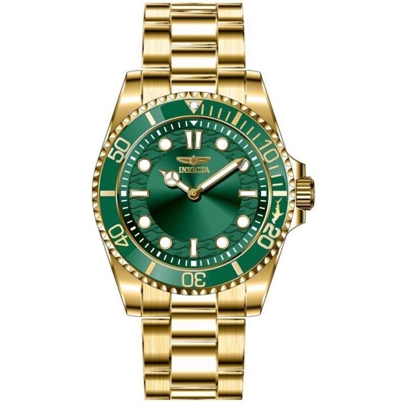 Invicta Mens 49702 Pro Diver Quartz Pc20S Green Dial Watch