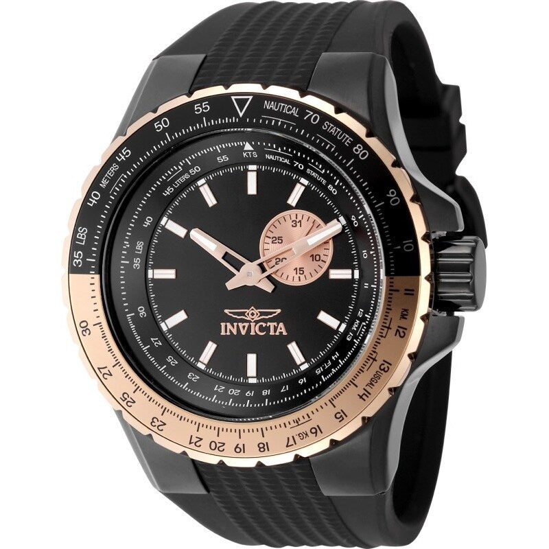 Invicta Mens 49725 Aviator Quartz Vd72 Black Dial Watch