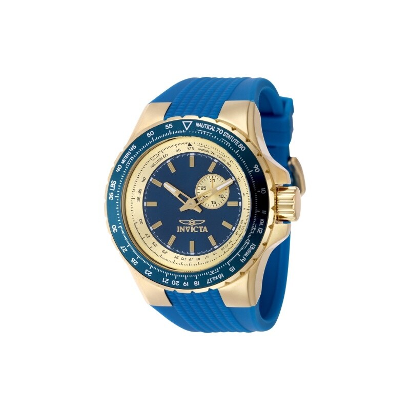 Invicta Mens 49727 Aviator Quartz Vd72 Blue Dial Watch