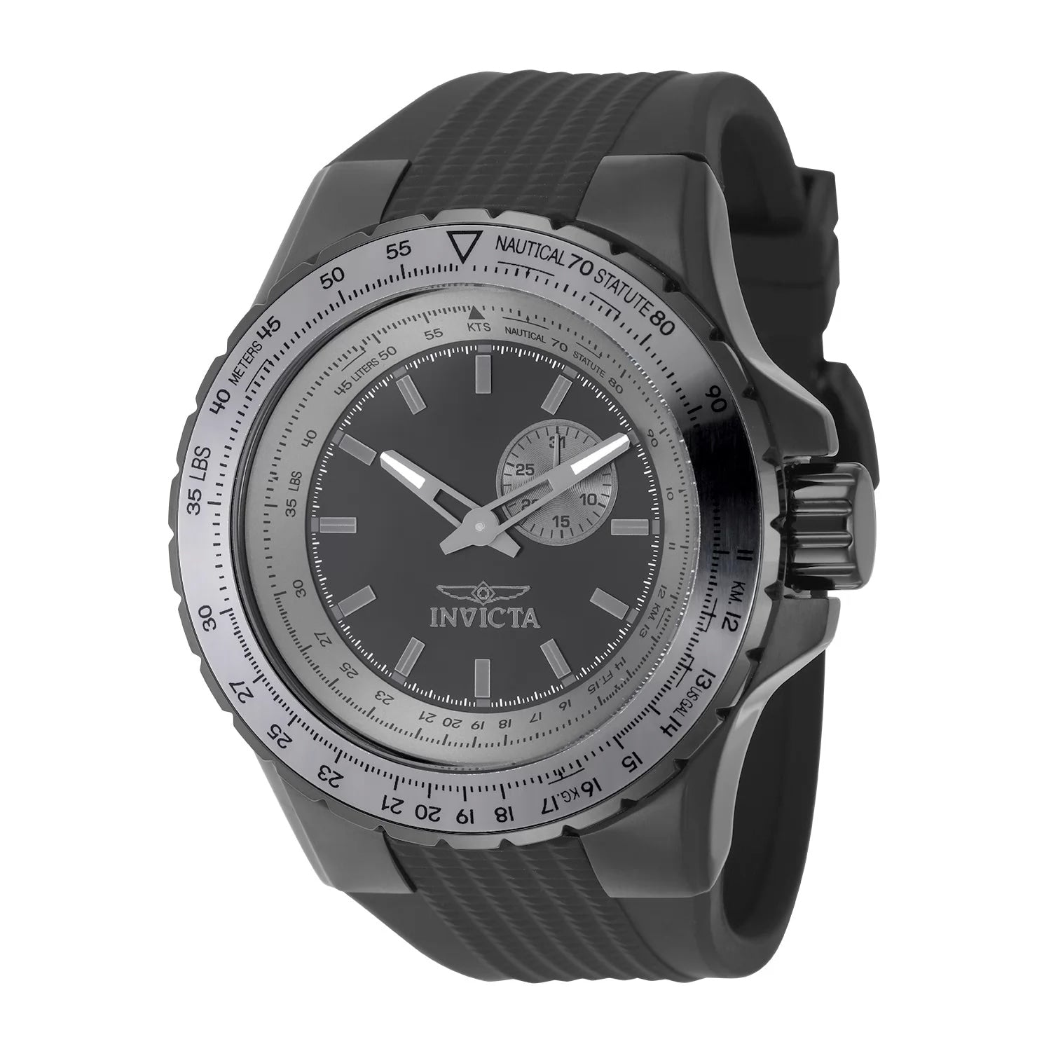 Invicta Mens 49728 Aviator Quartz Vd72 Black Dial Watch