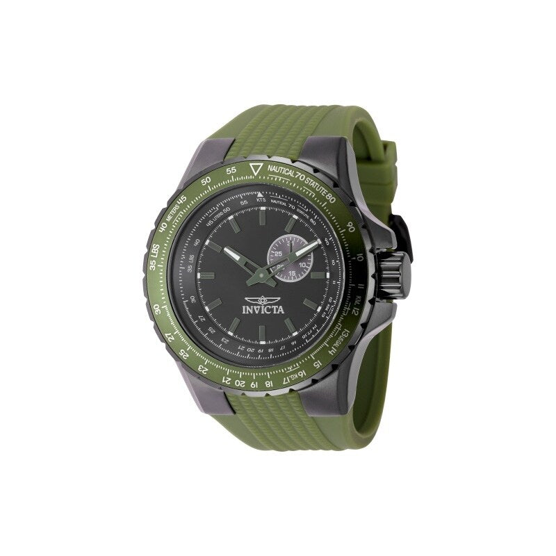 Invicta Mens 49729 Aviator Quartz Vd72 Black Dial Watch