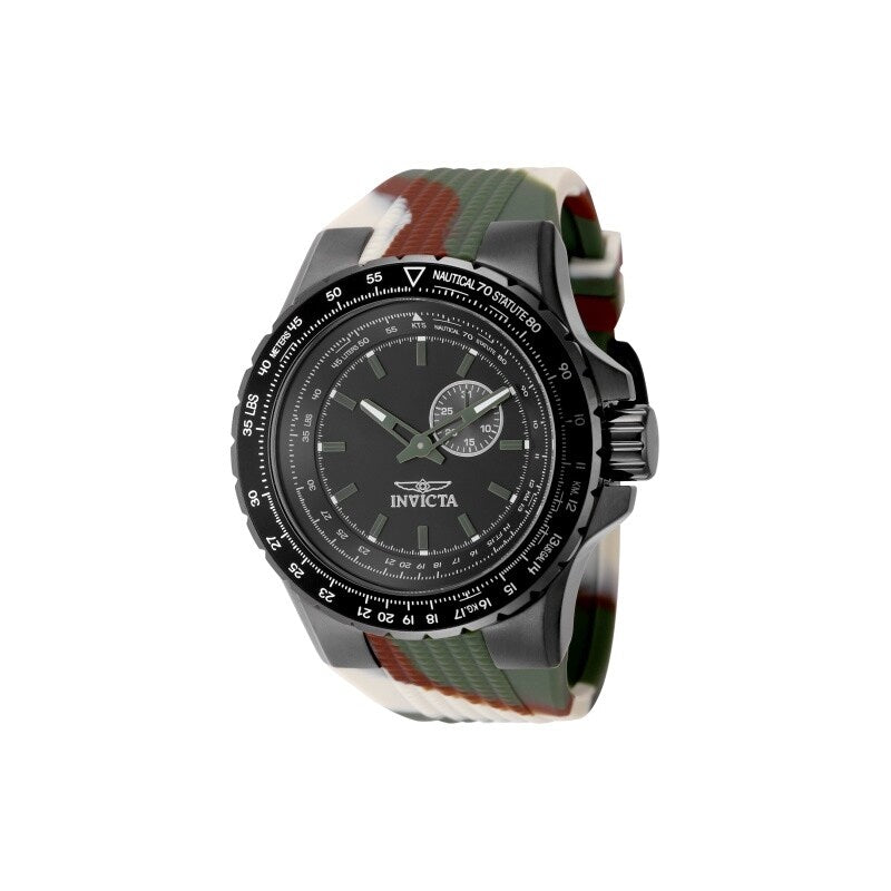 Invicta Mens 49730 Aviator Quartz Vd72 Black Dial Watch