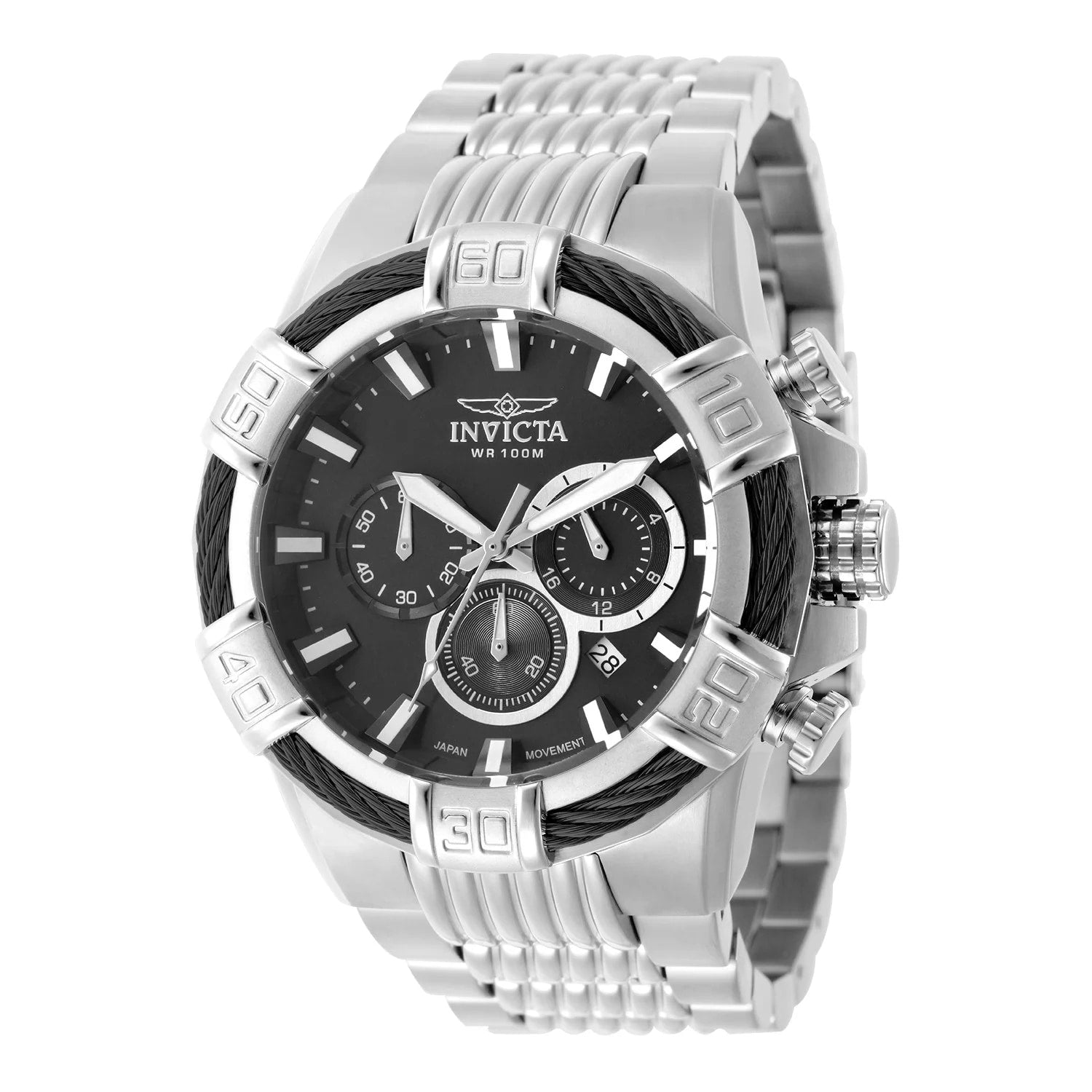 Invicta Mens 49900 Bolt Quartz Vd53 Brass Dial Watch Black
