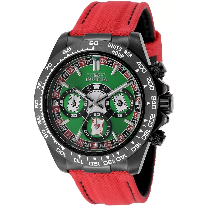 Invicta Mens 50518 Speedway Quartz Vd54 Green Red Black Dial Watch Green