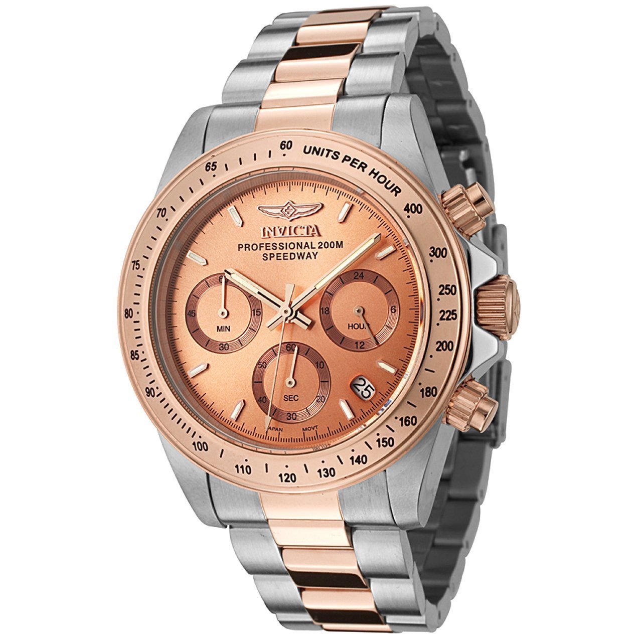 Invicta Mens 6933 Speedway Classic Chronograph Rose Tone And Silver Stainless Steel Watch