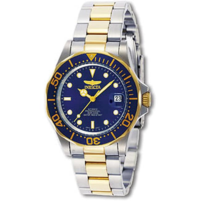 Invicta Mens 8928 Pro Diver Mako Automatic Gold Tone And Silver Stainless Steel Watch