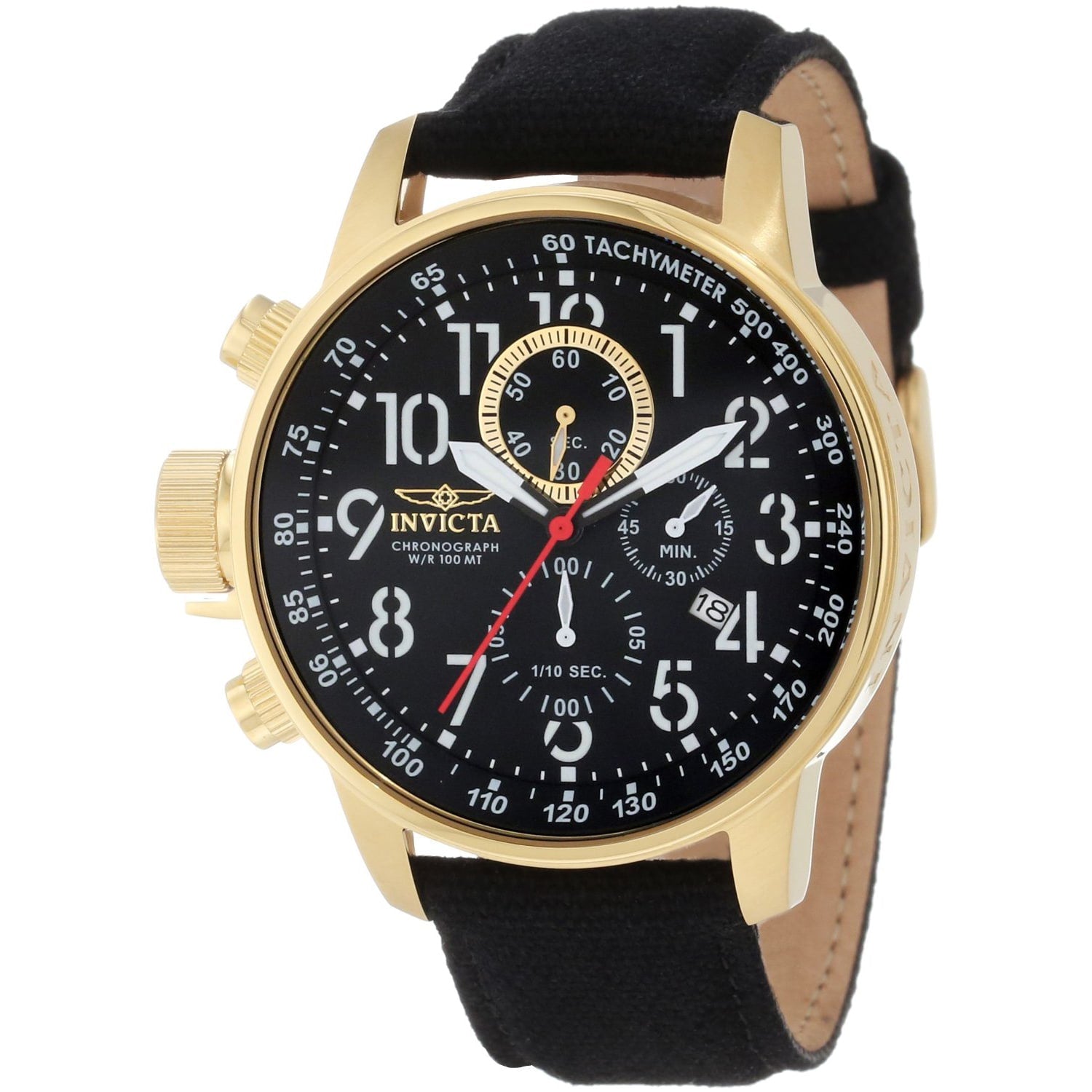Invicta Mens 1515 Chronograph Black Goldtone Watch