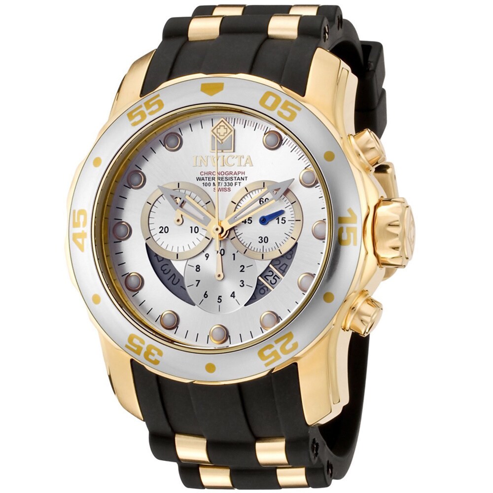 Invicta Mens 6985 Pro Diver Scuba Chronograph Black Polyurethane Watch