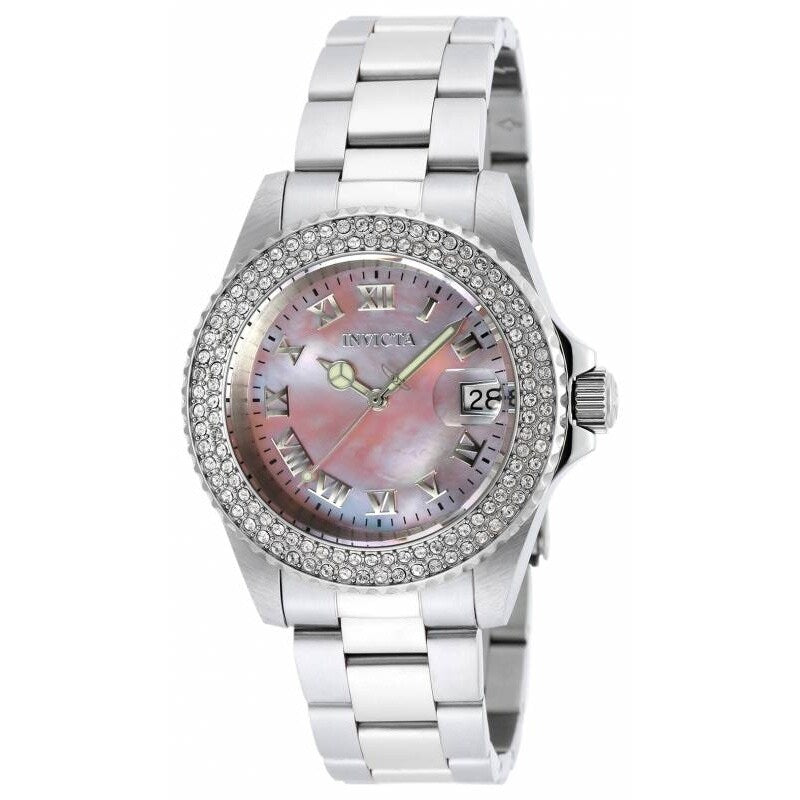 Invicta Womens 19874 Angel Quartz 3 Hand Light Pink Dial Watch