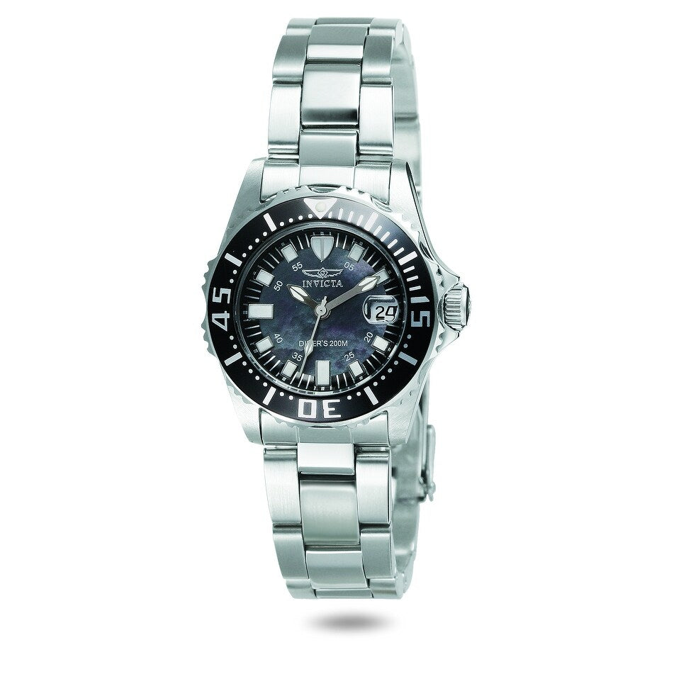 Invicta Womens 2959 Pro Diver Quartz 3 Hand Black Dial Watch
