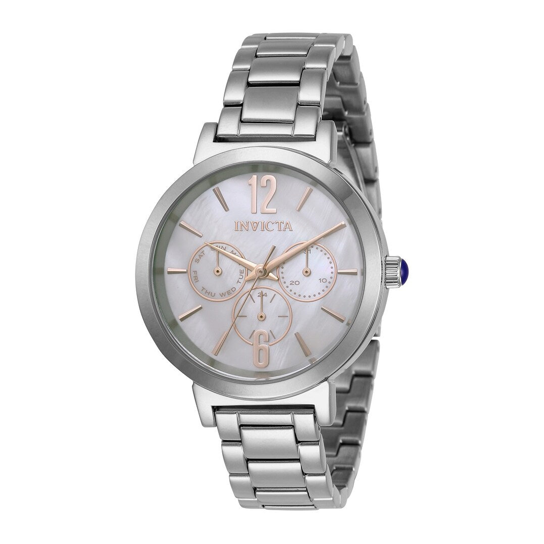 Invicta Womens 31082 Angel Quartz Chronograph White Dial Watch Mother Of Pearl