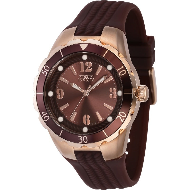 Invicta Womens 40312 Angel Quartz 3 Hand Dark Brown Dial Watch