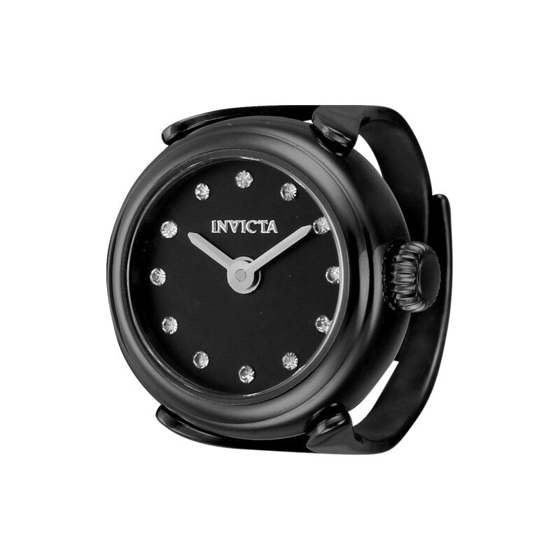 Invicta Womens 44484 Mini Ring Watch Quartz 2 Hand Black Dial Watch