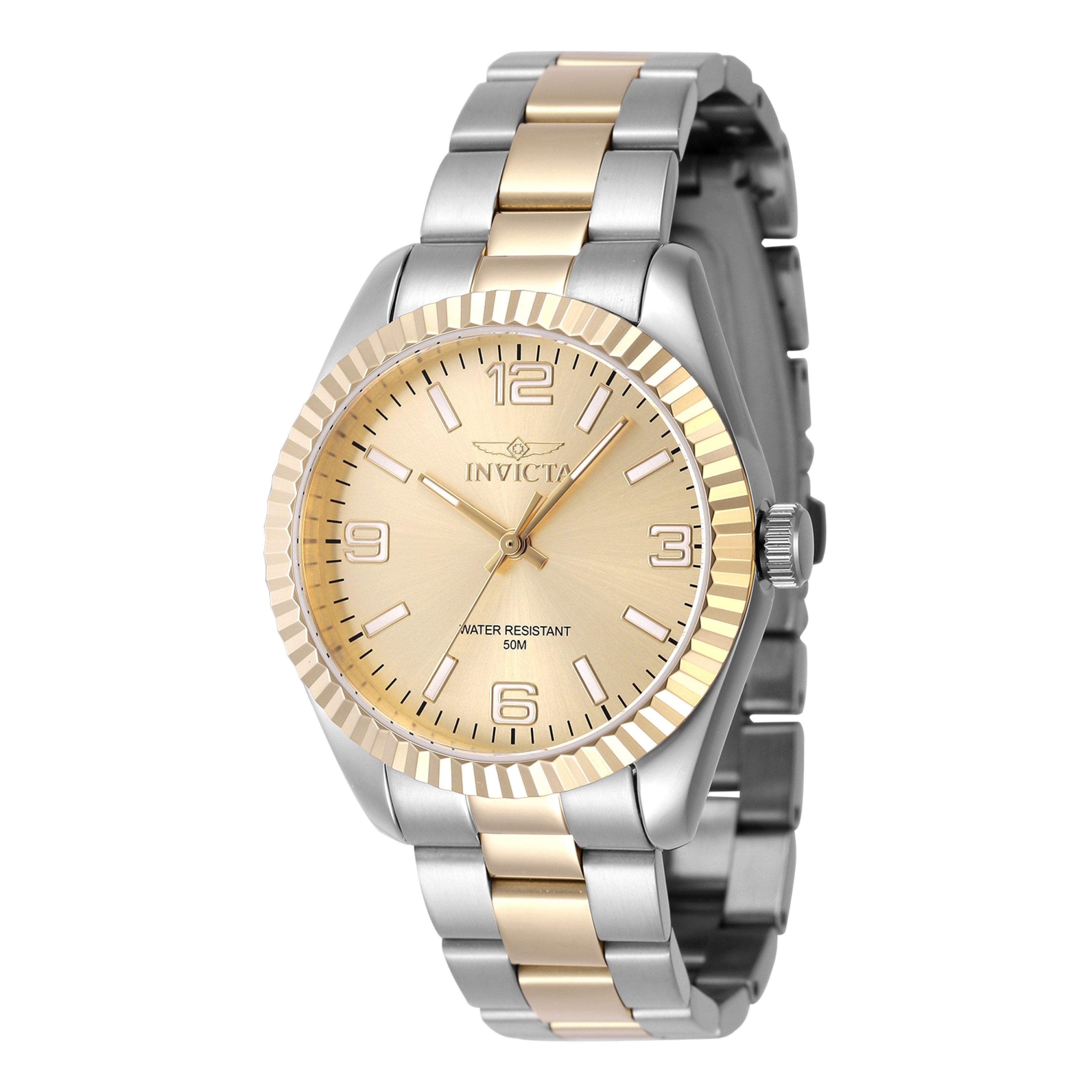 Invicta Womens 47472 Specialty Quartz 3 Hand Gold Dial Watch