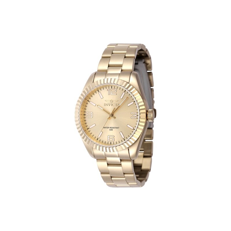 Invicta Womens 47475 Specialty Quartz 3 Hand Gold Dial Watch