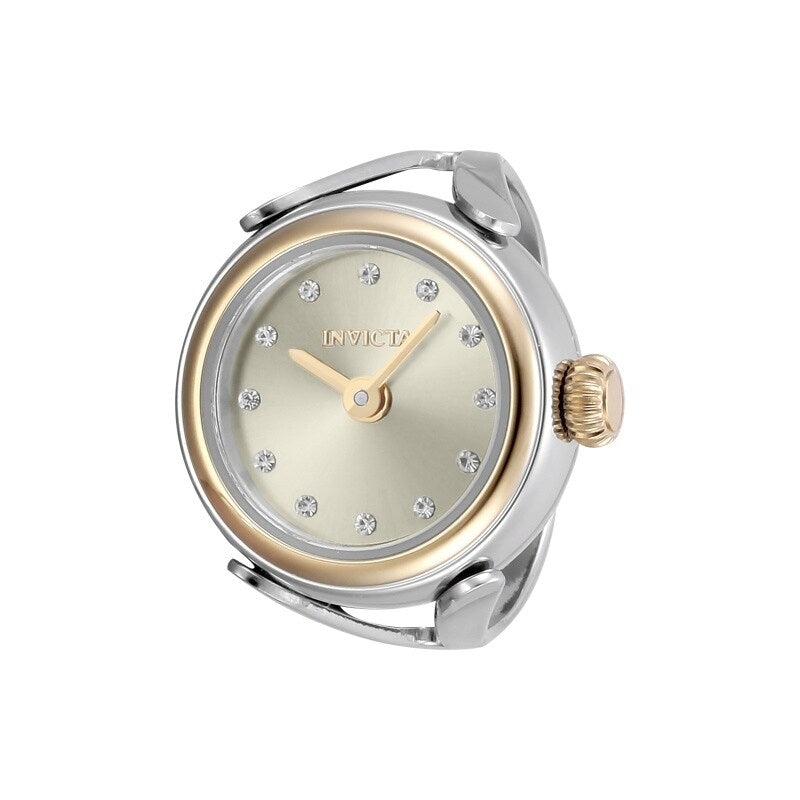 Invicta Womens 48576 Mini Quartz 2 Hand Gold Dial Ring Watch