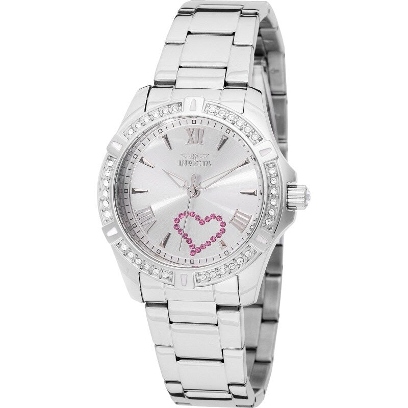 Invicta Womens 49842 Angel Quartz 3 Hand Silver Dial Watch