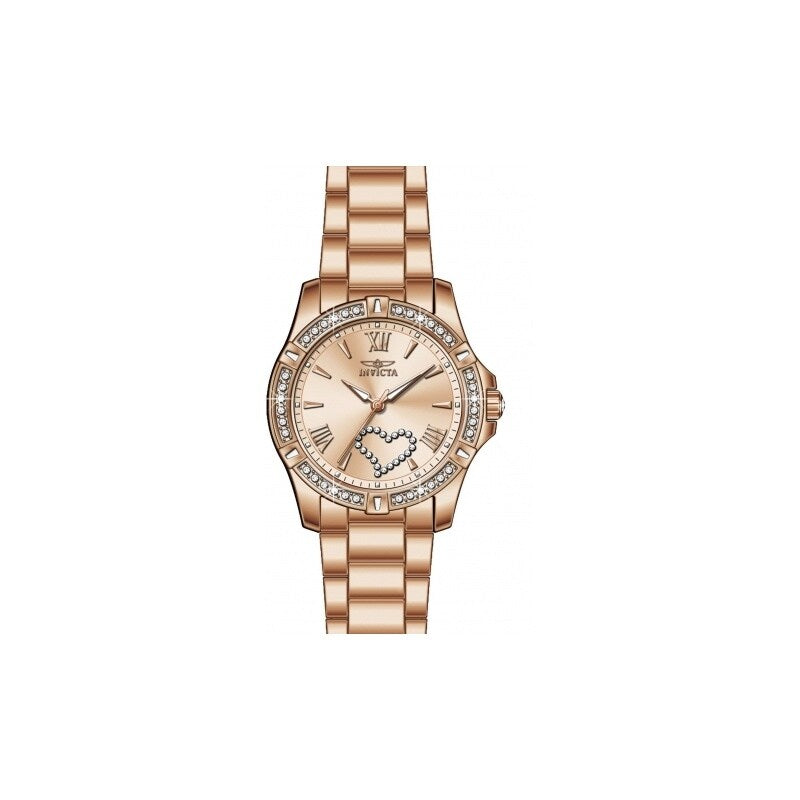 Invicta Womens 49843 Angel Quartz 2 Hand Rose Gold Dial Watch Rose Gold