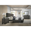Ioana 187 Antique Grey Finish Wood Bed Room Set Queen Size Bed Dresser Mirror Night Stand